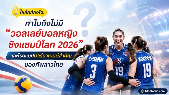ไขข้อสงสัยทำไมไม่มีวอลเลย์บอลหญิงชิงแชมป์โลก 2026 และเจาะลึกตารางแข่งวอลเลย์บอลหญิงทีมชาติไทย สู่โอลิมปิก LA28