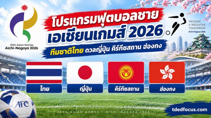 โปรแกรมฟุตบอลชายเอเชียนเกมส์ 2026 ทีมชาติไทย